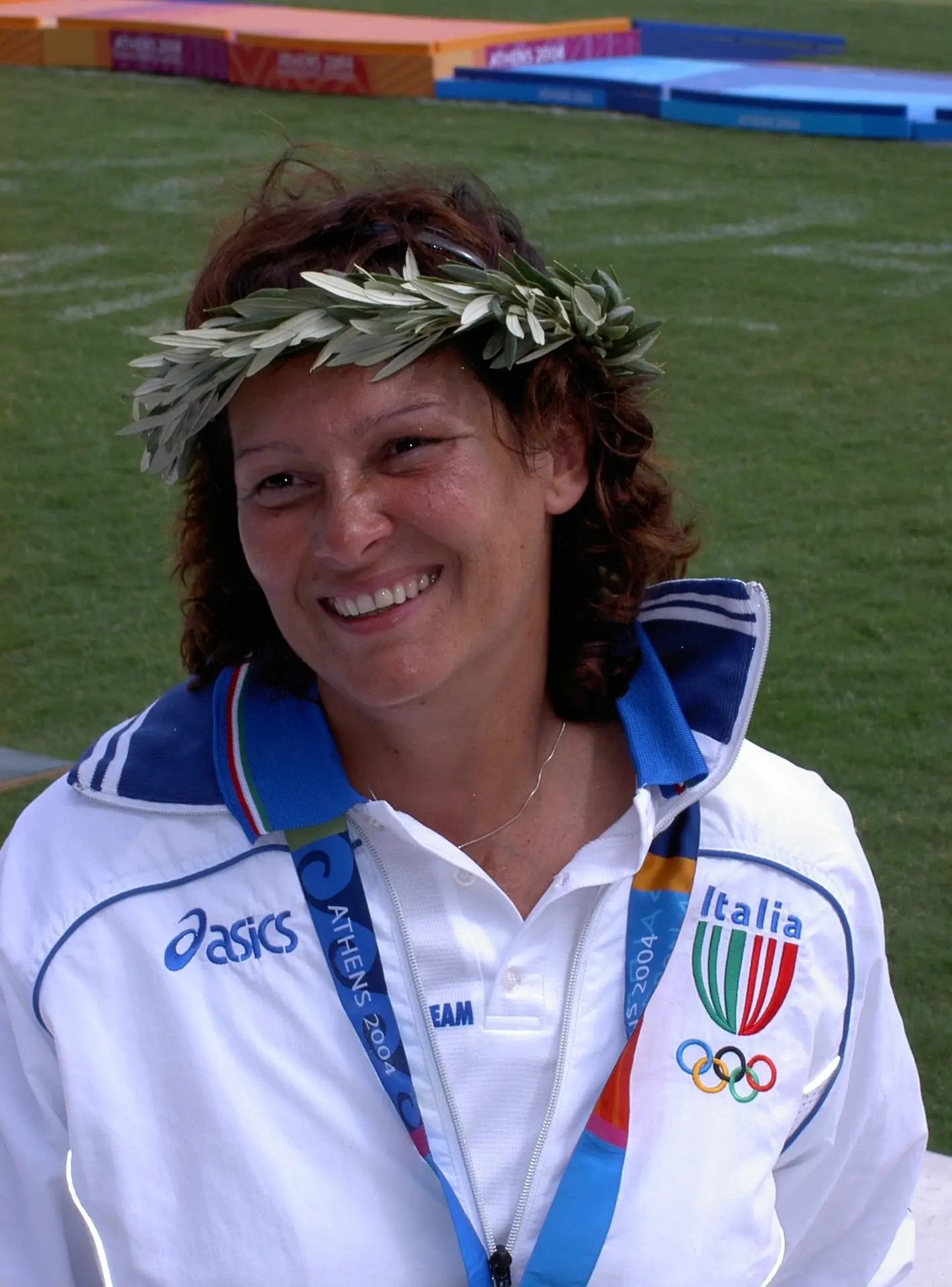 Sandra Truccolo auf dem Podium in Athen 2004